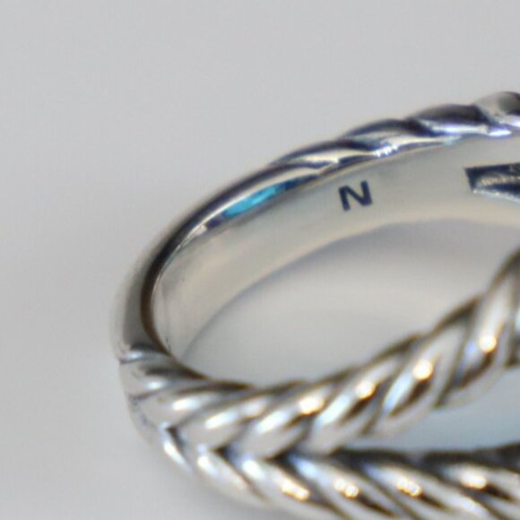 David Yurman Sterling Silver 11mm Albion Ring Tourmaline with Diamonds size 8 - Picture 8 of 8